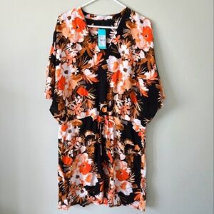 Floral Seafolly Swimwear Cover-Up Dress with Drawstring Waist
